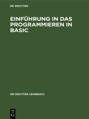 cover image of Einführung in das Programmieren in BASIC